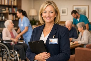 Aged Care Facility Manager in Professional Setting