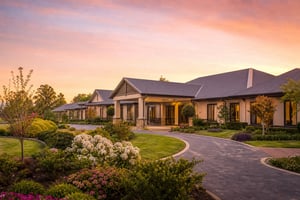 Sunlit Aged Care Facility Landscape